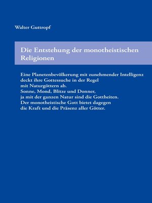 cover image of Die Entstehung der monotheistischen Religionen